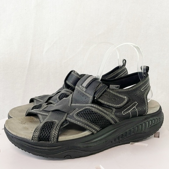 Skechers‎ Shape Ups Toning Mens Genuine Leather Upper Sandals Sz 10.5 Fisherman - Picture 1 of 10